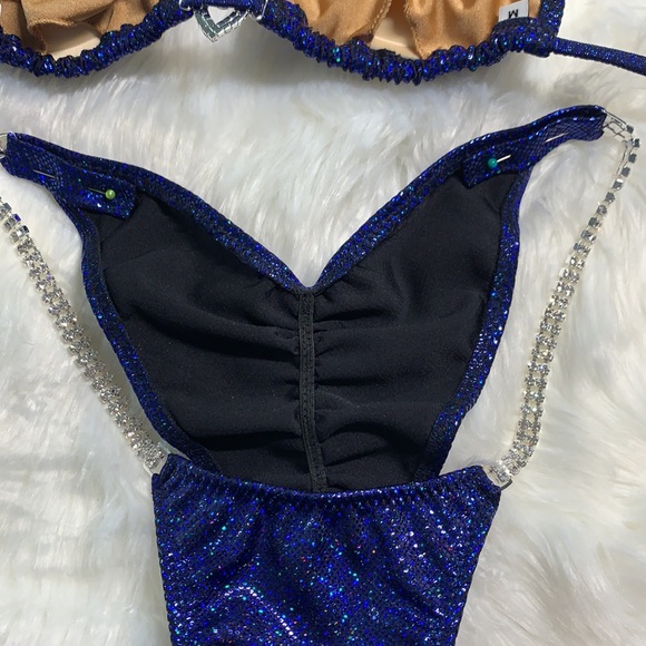 Dark blue competition simple bikini suit - Picture 12 of 12